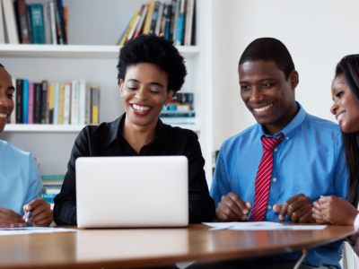 Business team collaborating on financial solutions, discussing working capital and growth opportunities for small businesses.